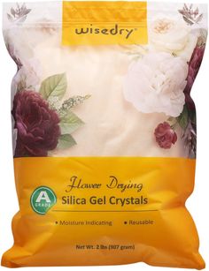 a bag of flower drying silica gel crystals