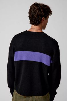 UO Shimmer Stripe Crew Neck Sweater | Urban Outfitters And Sign, Crew Neck Sweater, Neck Sweater, Pullover Sweaters, Urban Outfitters, Sign Up, In Store, Crew Neck, Crochet