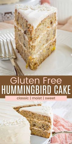 this gluten - free hummingbird cake is the perfect dessert for spring