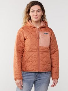 Patagonia Diamond Quilted Bomber Insulated Hoodie - Women's | REI Co-op Types Of Insulation, Op Logo, Diamond Quilt, Rei Co-op, Patagonia Womens, Lining Fabric, Go On, Patagonia, Front Zipper