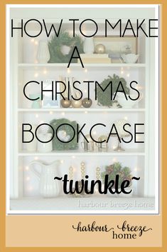 how to make a christmas bookcase with twinkies and other holiday decorating items