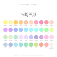 the pastel palette is shown with different colors