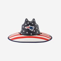 New England Patriots Thematic Straw Hat FOCO - FOCO.com Adjustable Patriotic Hats For Sports Events, Adjustable Patriotic Hat For Sports Events, Patriotic Curved Brim Hat For Sports Events, One Size Fits Most Summer Sports Event Hats, Summer Sports Event Hat With Flat Brim, Team-colored Sports Fan Hat With Curved Brim, Logo Display, Team Apparel, Beach Days