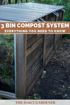 the backyard compost system with text that reads 3 bin compost system everything you need to know