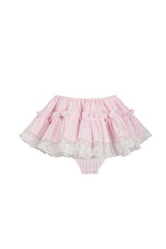 The Pink Gingham Degas Skirt Frilly Mini Skirt, 100% Cotton, Odd Clothes, Cute Pink Clothes, Pastel Corset, Swimming Styles, Pink Outfit Set, Pink Miniskirt, Shop Skirts