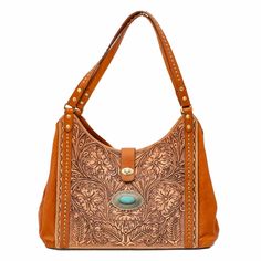 American Darling Shoulder Bag Bear Bluff Shoulder Bag Turquoise Hand Tooled Rectangular Shoulder Bag, Turquoise Hand Tooled Bag, Aging Beautifully, Tooled Leather, Handcrafted Leather, Last Call, Leather Tooling, Things To Buy, Full Grain Leather