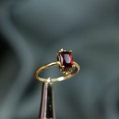 Emerald Cut Ruby Gold Plated Ring Ruby Gold Ring Ruby | Etsy Turkey Ruby Rings Aesthetic, Ruby Heart Ring Gold, Ruby Antique Ring, Gold Ruby Wedding Rings, Ruby Emerald Cut Ring, Gold Ring Ruby, Ruby Ring Designs Unique Gold, Ruby And Gold Engagement Ring, Emerald Cut Ruby Engagement Ring