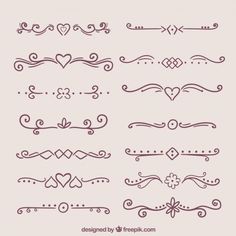 free vector | set of beautiful hand pull retro decoration رسم كاريكاتير, Text Dividers, Doodle Borders, Desain Quilling, Retro Ornaments, Bullet Journal Design Ideas, Bullet Journal Writing, Bullet Journal Art, Bullet Journal Inspo