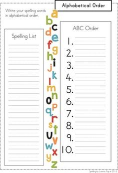 an alphabet order book with numbers and letters