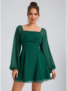 JJ's House Chiffon Square Spring Summer A-line Crossed Straps High Low Sweet & Flow Skater Dresses Dark Green Height:5.8ft（176cm） Bust:32in（82cm）Waist:24in（61cm）Hips:35in（89cm） No Special Offer Mini Green Long Sleeve Homecoming Dress. #JJ's House #Chiffon #Square #Spring #Summer #Aline #CrossedStraps #HighLow #Sweet&Flow #SkaterDresses #DarkGreen #No #SpecialOffer #Mini #Green #LongSleeve #HomecomingDress Winter Formal Dresses, Chiffon Dresses, Two Piece Homecoming Dress, Lace Homecoming Dresses, Plus Size Prom Dresses, Junior Bridesmaid Dresses, Prom Dresses Long With Sleeves, Chiffon Prom Dress, Prom Dresses Lace