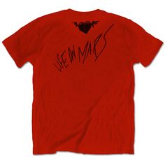 An official licensed Yungblud Unisex T-Shirt featuring the 'Life on Mars' design motif. This high quality T-Shirt is available in a red colourway. Classic fit short sleeved soft-cotton tee with front and back printing. Red Cotton Grunge T-shirt, Red Band Logo T-shirt, Red Punk T-shirt With Screen Print, Red Punk Style T-shirt For Streetwear, Red Screen Print Top For Concert, Red Screen Print Tops For Concert, Red Screen Printed Tops For Concert, Red Screen Print T-shirt For Concerts, Red Band Merch T-shirt For Streetwear