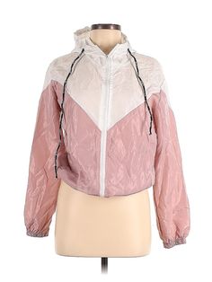 Unbranded Windbreaker Size: Medium Jackets & Outerwear - used. 35% COTTON, 65% POLYESTER, Color Block | Windbreaker Jacket: Pink Color Block Jackets & Outerwear - Size Medium Pink Windbreaker, White Windbreaker, Color Block Jacket, Love Tree, Pink Solid, Windbreaker Jacket, Second Hand Clothes, Outerwear Jackets, Nike Jacket