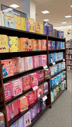 the books are on display in the children's section of the store, which is also filled with children's books