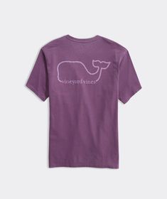 Our favorite weather is t-shirt weather—that's why we make the best t-shirts around. This Vineyard Vines Garment-Dyed Whale Short-Sleeve Pocket Tee in Washed Purple is made from soft, durable cotton, they just get better with age. 100% cotton Soft washed cotton t-shirt Self cuffs and hem Ribbed collar Classic relaxed fit for everyday wear Graphic on chest pocket and back Machine wash Favorite Weather, Animal Shirts, Pocket Tee, Get Better, Vineyard Vines, Cute Shirts, Chest Pocket, Front Pocket