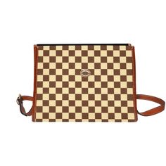 • Elevate your style with our Brown Checker Handbag, a chic accessory featuring a retro-inspired checker pattern.• Designed in a Mod 60s purse style, this Retro Handbag adds a vintage flair to any outfit, perfect for those who appreciate timeless fashion.• Crafted from high-grade tarpaulin, this Checker Bag offers both durability and style, making it a practical yet fashionable choice.•The brown and beige white checker pattern print gives this Brown Checker Satchel Handbag a modern retro feel, adding a touch of sophistication to your look.Designed in California by Trendy Hip Buys. Handmade to order from overseas.Material: high-grade tarpaulinDimensions: 10.8"(L) x 4.13"(W) x 7.87"(H),Two internal pockets for small items, one zipper pocket; Removable and adjustable shoulder straps. Retro Everyday Rectangular Shoulder Bag, Retro Rectangular Shoulder Bag For Everyday, Retro Square Satchel For Office, Retro Square Shoulder Bag For Everyday, Retro Rectangular Shoulder Bag For Daily Use, Retro Brown Square Shoulder Bag, Retro Square Shoulder Bag For Travel, Retro Square Travel Satchel, Square Retro Shoulder Bag