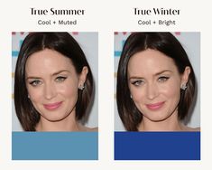 Makeup For Cool Summer Skin Tone, Winter Summer Color Palette, Cool Summer Hair Color Ideas, Cool Winter Hair Color, True Summer Color Palette, The Concept Wardrobe, True Winter Color Palette