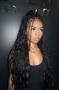 Boho Knotless Goddess Braids, Boho Braided Hairstyles, Bohemian Braids, Feed In Braids Hairstyles, Goddess Braids Hairstyles, Braids Hairstyles Pictures, Braided Cornrow Hairstyles, Cute Box Braids Hairstyles, Quick Braided Hairstyles