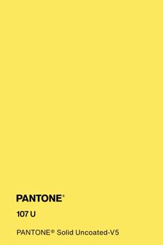 pantone's yellow color is shown with the words pantone 101 u on it