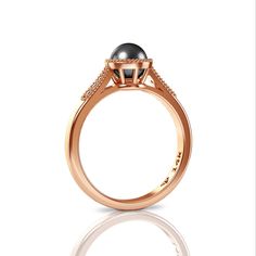 Black Pearl Engagement Ring, Pearl Wedding Ring, Rose Gold Engagement Ring, Vintage Style Ring, Unique Engagement Ring, Wedding Ring Diamond Black Freshwater Pearl engagement ring with lovely diamonds, set in 14k solid gold. ► FEATURES; Gemstones: Freshwater black Pearl 5.5mm : Diamond: Total carat weight: 0.05 (Color H; clarity VS) Material options: 14k rose gold, 14k yellow gold, 14k white gold Size: all ring sizes are available How to Order: Please select your preferred size and material from Rose Gold Pearl Ring For Anniversary, Elegant Couple Rings For Proposal, Oval Rose Gold Pearl Ring For Wedding, Oval Rose Gold Pearl Wedding Ring, Heirloom Rose Gold Pearl Ring For Wedding, Heirloom Rose Gold Pearl Wedding Ring, Rose Gold Halo Design Rings For Proposal, Heirloom Rose Gold Rings For Proposal, Heirloom Rose Gold Proposal Ring