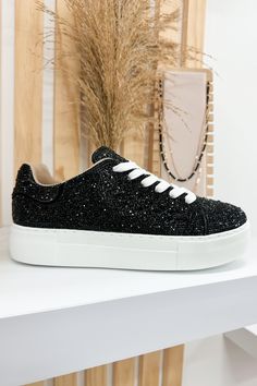 Very G Starlight Platform Sneakers (Black) - Happily Ever Aften Rhinestone Sneakers, Bling Design, Shine Bright Like A Diamond, Black 7, Platform Sneakers, To Shine, Shine Bright, Sneakers Black, Shoe Collection