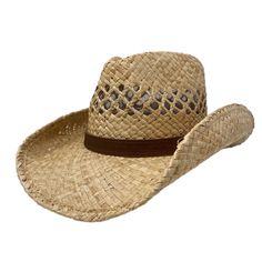 Buckaroo Straw Hat With Leather Band How do you do Buckeroo! Looking to add a little attitude to your sunny day hat game? Look no further than the Buckeroo cowboy (or cowgirl) hat. Made with light weight and durable raffia straw, this style is sure to please both aesthetically as well as in regards to comfort. Featuring a stamped cognac colored leather band this hat is both playful and serious. Complete with a shapeable wire brim and absorbent elastic cotton sweat band you'll be able to ride off Fresh Hat, Bling Jacket, Cowboy Outfit, Boys Cowboy Boots, Girl Cowboy Boots, Lucchese Boots, Twisted X Boots, Stamped Leather, Sweat Band