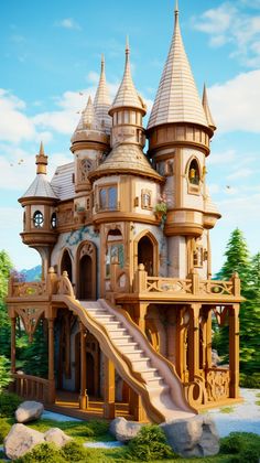 Craft your very own Disney kingdom in the backyard. Explore rustic DIY playhouse ideas and designs that combine the allure of classic fairy tales with the timeless beauty of nature. Whimsical Diy, Playhouse Ideas, Diy Playhouse, Yard Deck, Disney Kingdom