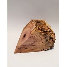 a piece of wood that has been carved to look like an animal's head