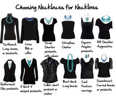 Necklaces for necklines Necklaces For Necklines, Types Of Clothing, Necklace For Neckline, Mode Tips, Rocker Girl, Home Fashion, Looks Style, Mode Inspiration, Every Girl