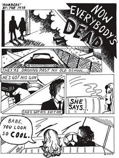 an old comic strip with the title'every body is dead, she says '