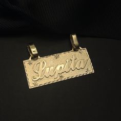 Looking for the perfect gift for that special someone? Look no further than our personalized name pendants! These hand-made name plates are perfect for anyone, and can be personalized with any name you choose. Whether you're giving them as a gift for their birthday, anniversary, or just to show your love, these pendants are sure to make a memorable impression. Why not get everyone one of their own? Order yours today! - Heavy and strong - 100% Brand New & High Quality. - Personalized HANDMADE Nam Birthstone Nameplate Necklace, Diamond Nameplate Necklace, Gold Engraved Name Necklace Rectangular, Gold Engraved Rectangular Name Necklace, Engraved Nameplate Necklace For Anniversary, 14k Gold Nameplate Necklace, Gold Rectangular Jewelry With Custom Name, Custom Name Rectangular Necklace For Anniversary, Nameplate Jewelry For Birthday Gift