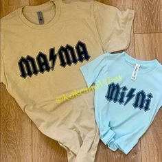 Mama Tshirt. Unisex Bella Canvas. Very Soft. Can Purchase Matching Mini Tshirt For Your Littles. Mom And Kid Tshirts, Mamma Mini Shirt, Blue Tops With Name Print For Spring, Mama And Mini Shirts, Mini Shirts, Mommy And Me Shirts, Mama And Mini, Mama Tshirts, Mommy And Me Shirt