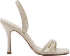 Beige Almond Toe Sandals With Heel Strap, Beige Sandals With Heel Strap And Almond Toe, Elegant Cream Sandals With Wrapped Heel, Chic Cream Sandals With Heel Strap, Elegant Cream Sandals With Padded Heel, Cream Heels With Removable Insole And Single Toe Strap, Feminine Beige Sandals With Wrapped Heel, Chic Beige Sandals With Almond Toe, Feminine Cream Sandals With Heel Strap