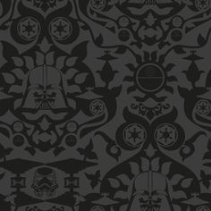 Star Wars The Dark Side Damask Peel & Stick Wallpaper Peel and Stick Wallpaper RoomMates Roll Charcoal Star Wars Bathroom Decor, Star Wars Living Room, Star Wars Basement, Star Wars Bday Party, Star Wars Office, Star Wars Bathroom, Modern Americana, Star Wars Bedroom, Roommate Decor