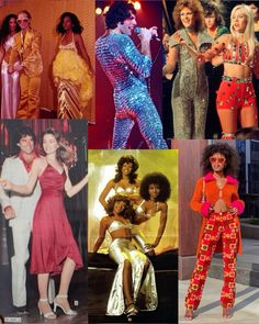 many different pictures of women in disco outfits