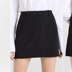 Theory Mini Trouser Skirt In Admiral Crepe Black Size: 2 Waist: 28” Length: 14 1/4” * Fabric: Mid-Weight, Non-Stretch Suiting * Hook-And-Eye Closures At Waist, Zip Fly * Slant Front And Welt Back Pockets * Shell: 70% Triacetate/30% Polyester * Lining: 100% Polyester * Dry Clean Black Workwear Skort With Belt Loops, Elegant Formal Mini Skirt With Belt Loops, Elegant High Waist Skort With Belt Loops, Formal Black Skirt With Belt Loops, Elegant Workwear Skort With Belt Loops, Black Formal Bottoms Of Short Length, Elegant Skort With Belt Loops For Work, Black Mini Skirt With Belt Loops For Work, Black Relaxed Fit Skirt For Semi-formal Occasions