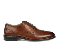 A time-honored design, the Franklin, a wingtip oxford by the experts at Thomas & Vine. Featuring genuine leather brogue detailing sitting on a comfortable memory foam insole. Genuine leather upper,Lace-up closure for a custom and secure fit,Approx. 1 inch heel,Classic round toe,Soft memory foam insole for added comfort,Durable synthetic outsole,Thomas & Vine® branding details | Men's Thomas & Vine Franklin Dress Shoes in Cognac Size 14 Medium Business Wingtip Oxfords With Removable Insole, Wingtip Oxfords With Removable Insole For Semi-formal Events, Semi-formal Wingtip Oxfords With Removable Insole, Brown Wingtip Oxford With Brogue Detailing, Wingtip Office Dress Shoes With Removable Insole, Brown Wingtip Oxford Shoes For Formal Occasions, Formal Wingtip Lace-up Shoes With Removable Insole, Wingtip Lace-up Shoes With Removable Insole For Office, Office Wingtip Lace-up Shoes With Removable Insole