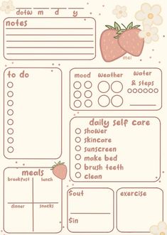 a printable worksheet with strawberries and other things to do on it