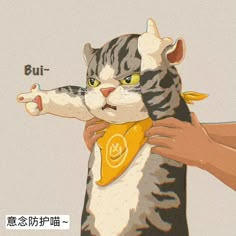 a person holding a cat with the caption'bur'written on it