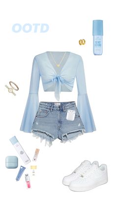 Trendy Summer Outfits, Outfits For Teens, Summer Outfits, Cute Outfits, Light Blue, Outfit Inspo, Blue