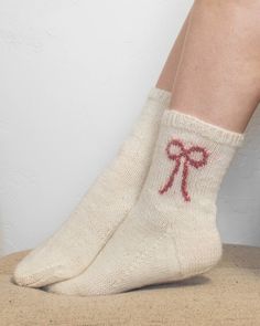 Sock Knitting Pattern Bow Aesthetic Ribbon Bow Socks Knit Socks Pattern Easy Colorwork Sock Knitting Pattern Adult Sock Pattern - Etsy Comfortable Knitted White Socks, Comfortable White Knitted Socks, Bow Knitting Pattern, Casual Knitted Socks For Gifts, Casual Hand Knitted Pink Socks, Handmade Comfortable Pink Socks, Colorwork Socks Pattern, Comfortable Knitted Socks For Gifts, Comfortable Knit Socks As Gift