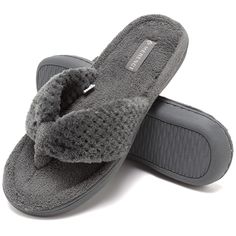 PRICES MAY VARY. MOISTURE-WICKING UPPER: Breathable gridding upper and soft coral velvet lining, these thong slippers could wick moisture away to keep your feet refreshing and dry. COMFORTABLE & WARM: High quality insole consists of one layer of premium thickened high-density memory foam + one layer of high elastic sponge heel, offers lasting marshmallow-like comfort and warmth for tired toes and heels, reduces muscle fatigue, relieves pain and pressure after a long day hard work. TPR RUBBER SOL Indoor Slippers, Clogs Style, Faux Fur Slippers, Soft Corals, Knitted Slippers, Women's Slippers, House Shoes, Womens Slippers, Mens Flip Flop