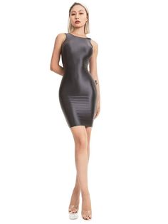 Introducing our collection of High Elastic Sleeveless Pencil Dresses - the epitome of modern fashion and comfort for confident women who appreciate Sexy Women's Tight Dresses. Crafted with the modern fashionista in mind. these Backless Shiny Solid... Modern Sleeveless Mini Dress For Night Out, Modern Sleeveless Bodycon Dress, Modern Fitted Sleeveless Mini Dress, Modern Sleeveless Dress For Night Out, Knee-length Stretch Sleeveless Club Dress, Sleek Sleeveless Bodycon Dress, Modern Bodycon Mini Dress For Party, Modern Bodycon Mini Dress For Night Out, Modern Stretch Mini Dress For Night Out