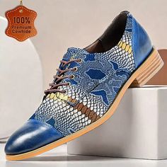 Category:Oxfords; Upper Materials:Cowhide; Lining Materials:Leather; Season:Fall,Winter; Gender:Men's; Toe Shape:Round Toe; Outsole Materials:Rubber; Occasion:Daily,Home; Closure Type:Lace-up; Function:Comfortable,Slip Resistant; Listing Date:10/14/2024; 2024 Trends:Crocodile Pattern Fitted Blue Oxfords With Brogue Detailing, Spring Wingtip Leather Shoes For Office, Summer Business Wingtip Leather Shoes, Semi-formal Fall Lace-up Leather Shoes, Wingtip Lace-up Shoes For Semi-formal Spring Events, Flat Heel Leather Shoes For Spring Semi-formal, Blue Pointed Toe Leather Shoes For Semi-formal Occasions, Flat Heel Leather Shoes For Semi-formal Spring Occasions, Spring Semi-formal Leather Shoes With Flat Heel