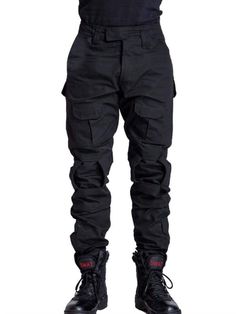 Black  Collar  Fabric   Embellished Non-Stretch,Slight Stretch  Men Outdoor Apparel Waterproof Hiking Pants, Men Dressing, Mens Tactical Pants, Casual Work Pants, Tactical Wear, Cargo Work Pants, Combat Pants, Mens Work Pants, Military Pants