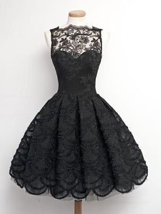 Cute black lace short prom dress,black evening dress,homecoming dresses Áo Blu, Black Lace Prom Dress, Emo Clothes, Vestidos Casual, Fancy Clothes, Classy Dresses, Prom Ideas, Lace Prom Dress, Black Prom