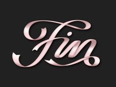 the word tim is made up of pink metal letters and an arrow on black background