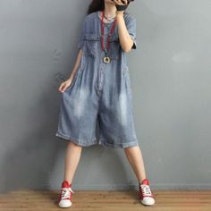 Comfortable, One of Kind. Jumpsuits online shop,|Street|Cotton Blend|Solid Color|Cropped Pants/Skirts|Pocket|Pullover|Loose|Female|Dark Blue|Light Blue|M|L|Summer|Hand Wash Affordable Denim Blue Shortalls, Casual Shortalls With Side Pockets, Casual Denim Shortalls With Pockets, Relaxed Fit Short Sleeve Overalls With Pockets, Utility Short Sleeve Denim Jumpsuit With Pockets, Utility Denim Jumpsuit With Pockets And Short Sleeves, Utility Denim Jumpsuit With Short Sleeves And Pockets, Relaxed Fit Denim Jumpsuit With Short Sleeves And Pockets, Casual Short Sleeve Jumpsuits And Rompers With Pockets