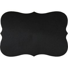 a black place mat with an oval shape on the top and bottom, set against a white background