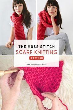 the moss stitch scarf knitting pattern