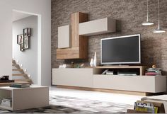 modern living room with white and wood furniture